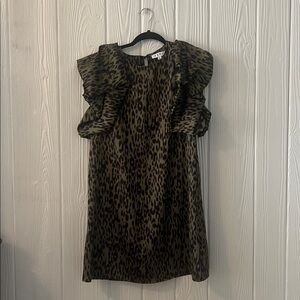 THML Olive and Black Animal Print Top